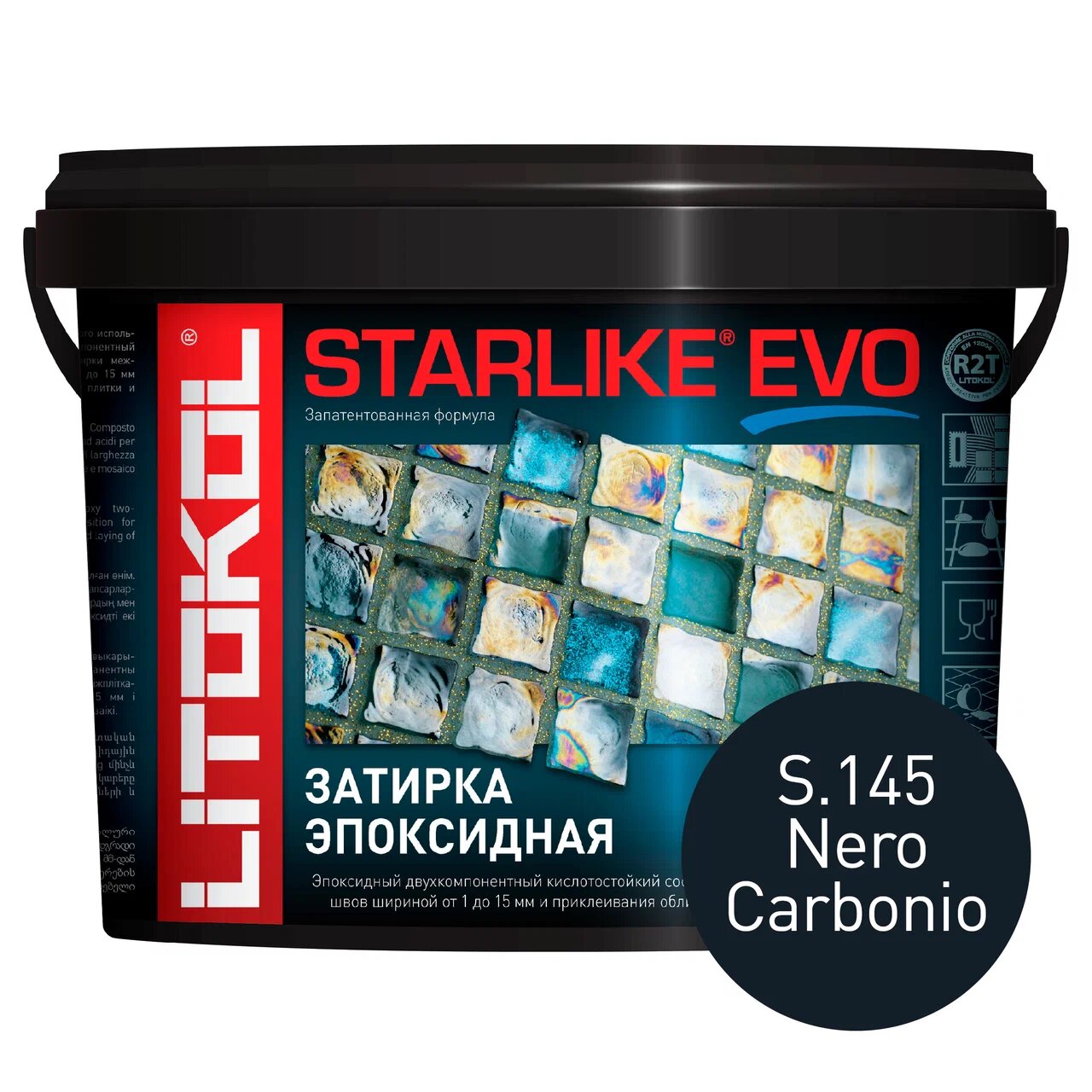 фото Затирка litokol starlike evo s.145 nero carbonio 5кг