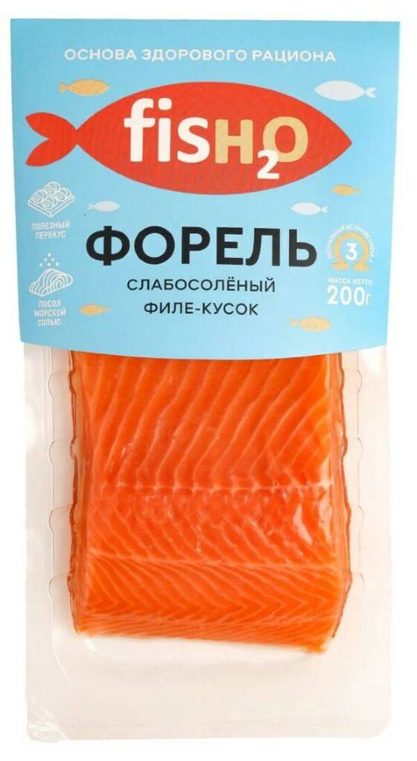 

Форель слабосоленая Fish2O кусочки филе 200 г