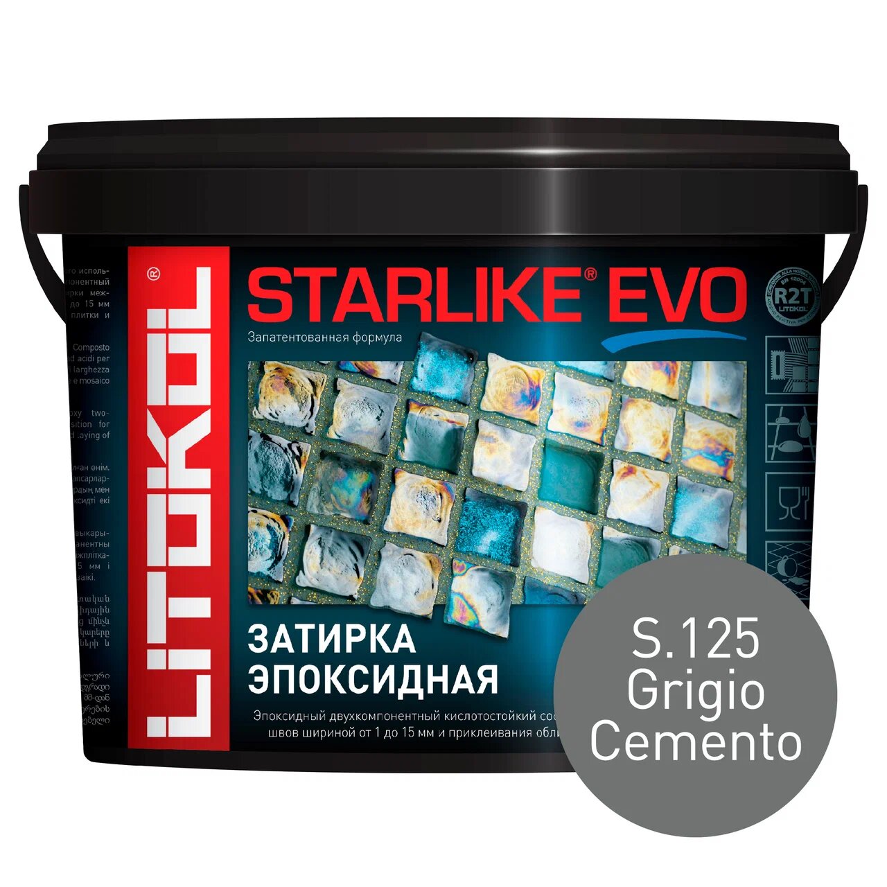 фото Затирка litokol starlike evo s.125 grigio cemento 5кг