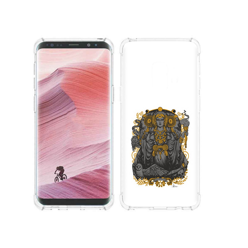

Чехол MyPads Tocco для Samsung Galaxy S9 божество с золотыми элементами (PT101623.567.241), Прозрачный, Tocco