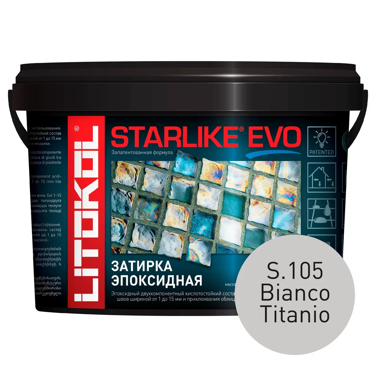 фото Затирка litokol starlike evo s.105 bianco titanio 2,5кг