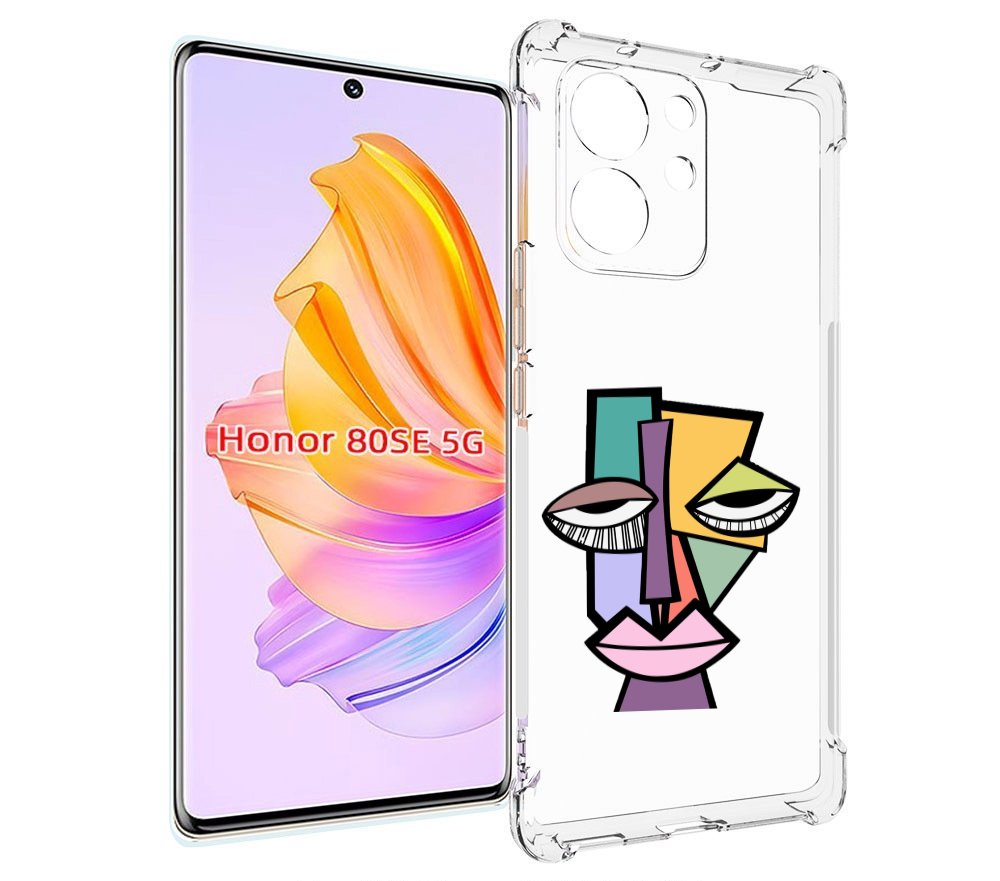 

Чехол MyPads лицо из квадратиков с глазами женский для Honor 80 SE, Прозрачный, Tocco