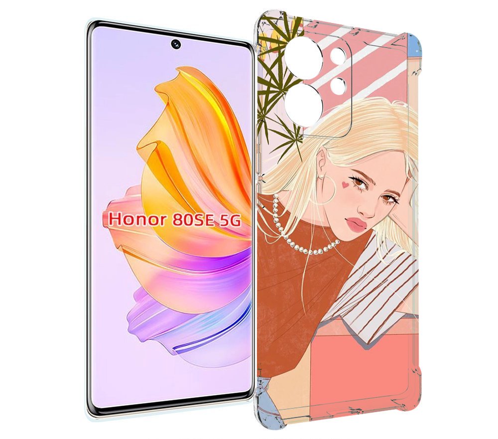 

Чехол MyPads летняя-девочка женский для Honor 80 SE, Прозрачный, Tocco