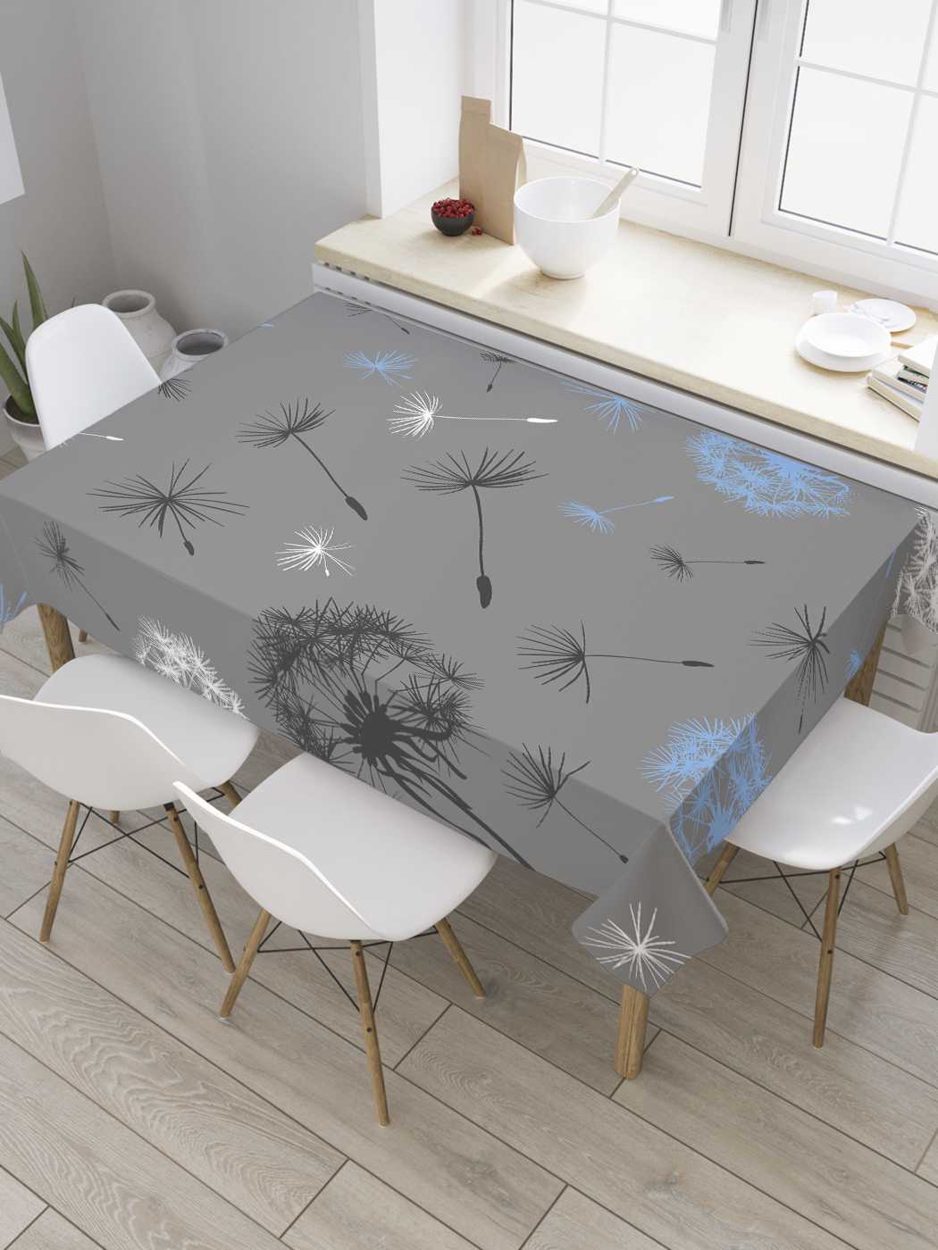 

Скатерть прямоугольная JoyArty "Полет одуванчика" из оксфорда, 180x145 см, Серый, Полет одуванчика