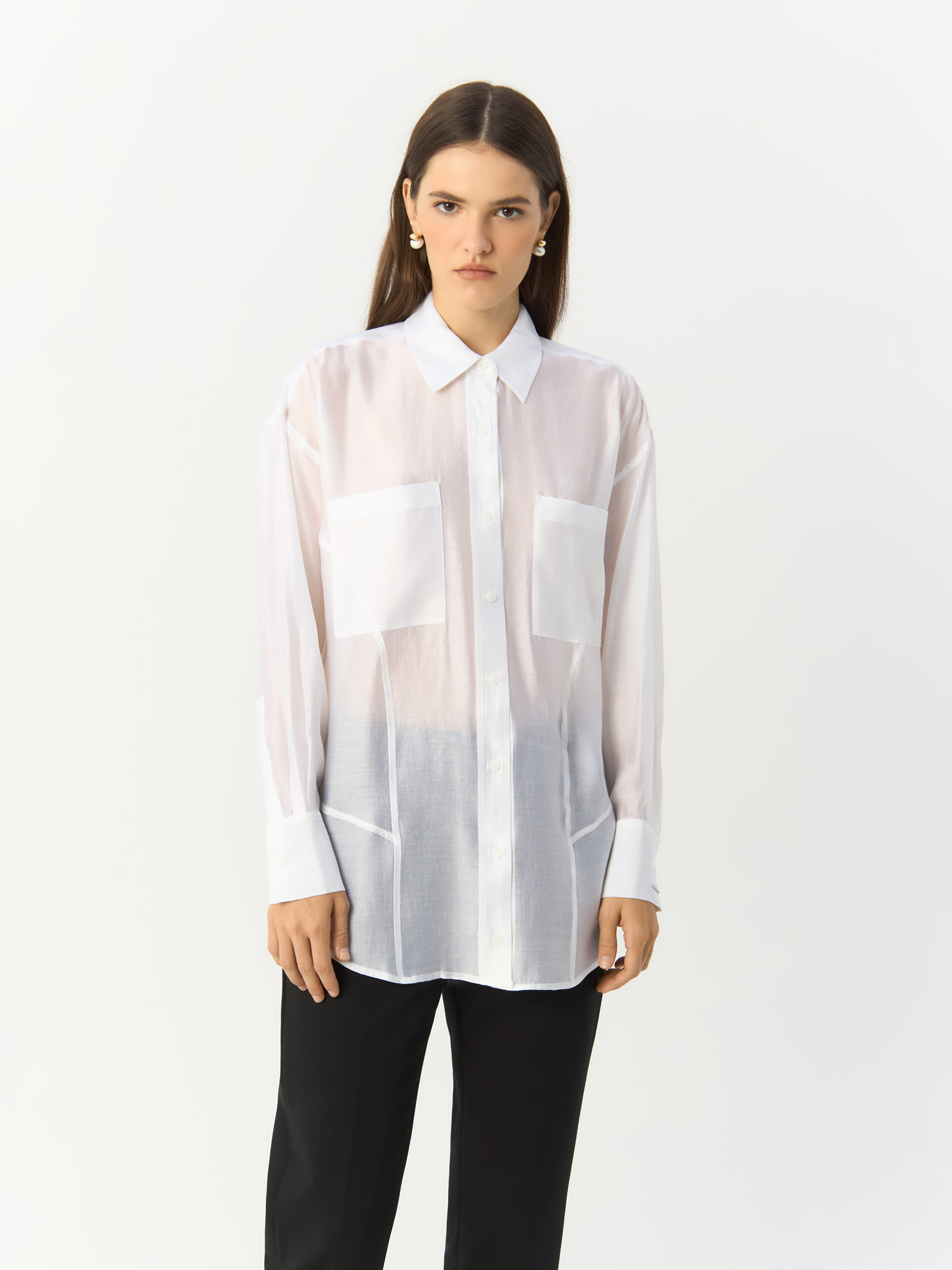 

Рубашка женская Calvin Klein K20K207273 белая 42, Белый, K20K207273