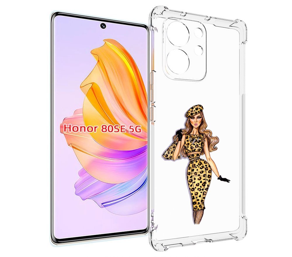 

Чехол MyPads леопардовое платье женский для Honor 80 SE, Прозрачный, Tocco