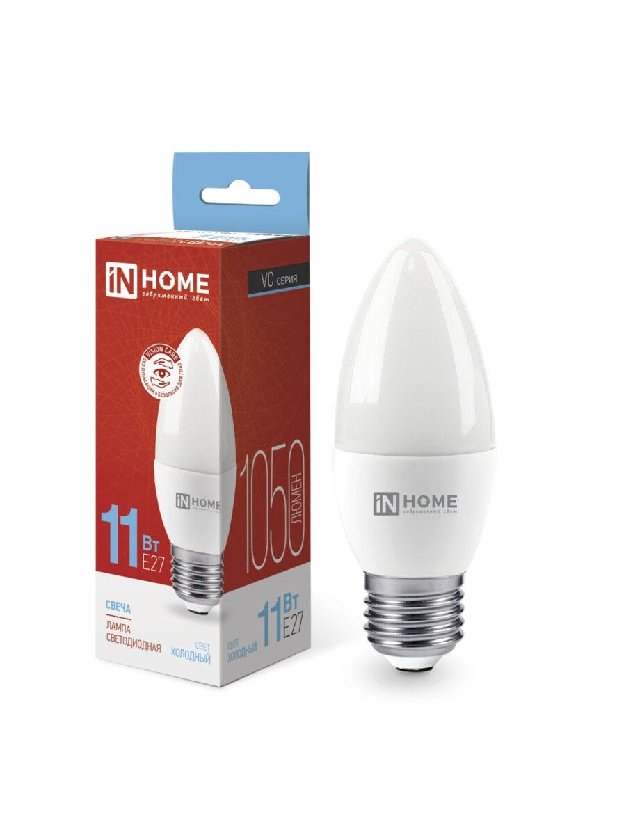 

Лампа светодиодная LED СВЕЧА 11Вт Е27 6500К 10шт