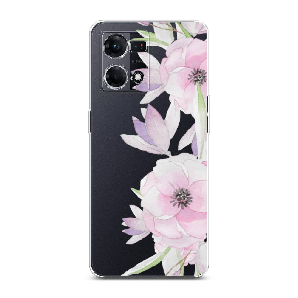 

Чехол Awog на Oppo Reno 8 4G "Нежные анемоны", Розовый;черный;фиолетовый, 2511450-8