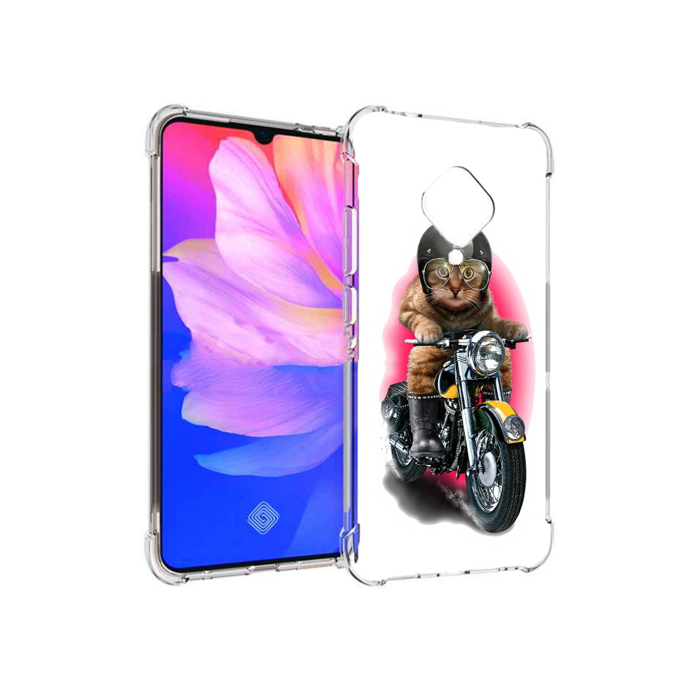 

Чехол MyPads Tocco для Vivo V17 мото-кот (PT147343.378.485), Прозрачный, Tocco