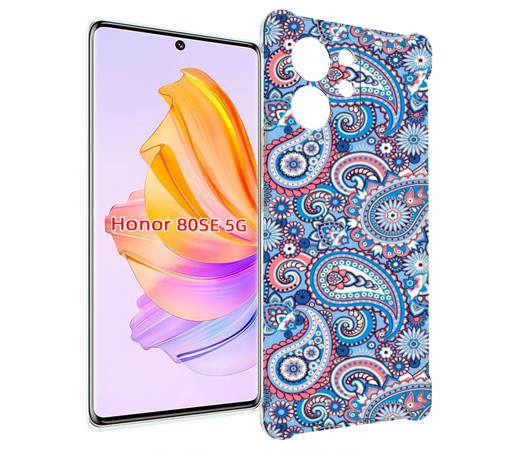 

Чехол MyPads красивый голубой арнамент для Honor 80 SE, Прозрачный, Tocco
