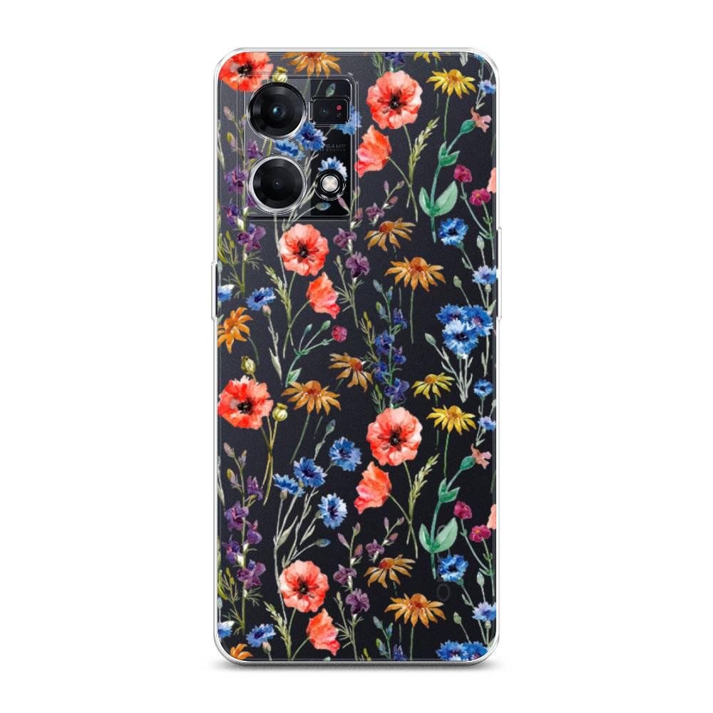 

Чехол Awog для Oppo Reno 8 4G "Маки и васильки фон", 2511450-8