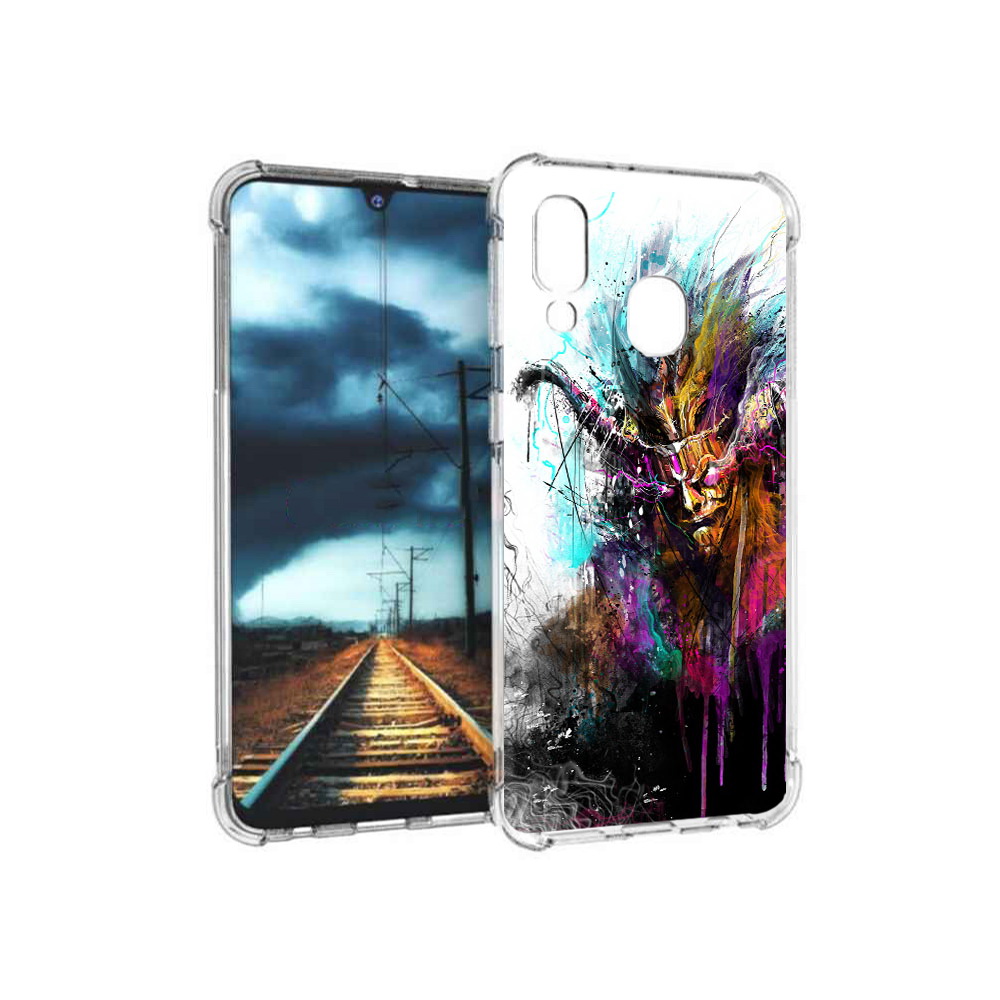 

Чехол MyPads Tocco для Samsung Galaxy A40 яркий дьявол (PT128655.504.709), Прозрачный, Tocco