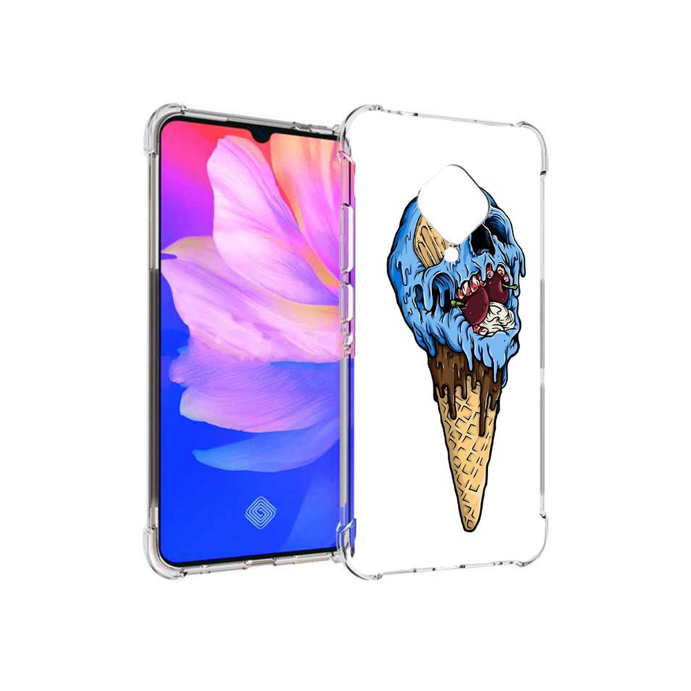 

Чехол MyPads Tocco для Vivo V17 мороженное череп (PT147343.378.484), Прозрачный, Tocco