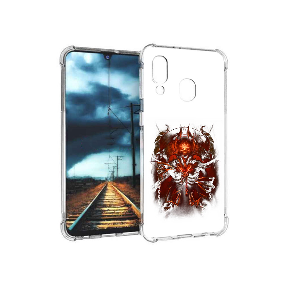 

Чехол MyPads Tocco для Samsung Galaxy A40 яркий демон (PT128655.504.708), Прозрачный, Tocco