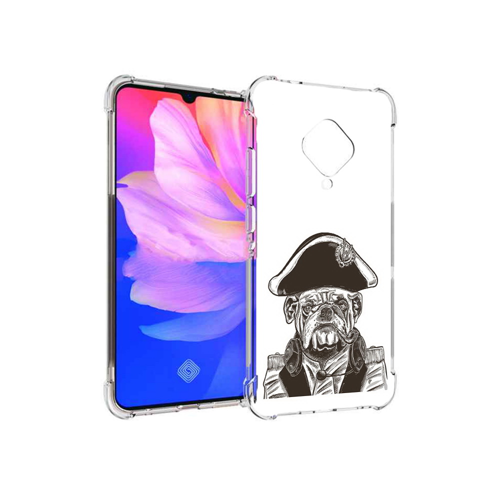 

Чехол MyPads Tocco для Vivo V17 мопс генерал (PT147343.378.483), Прозрачный, Tocco