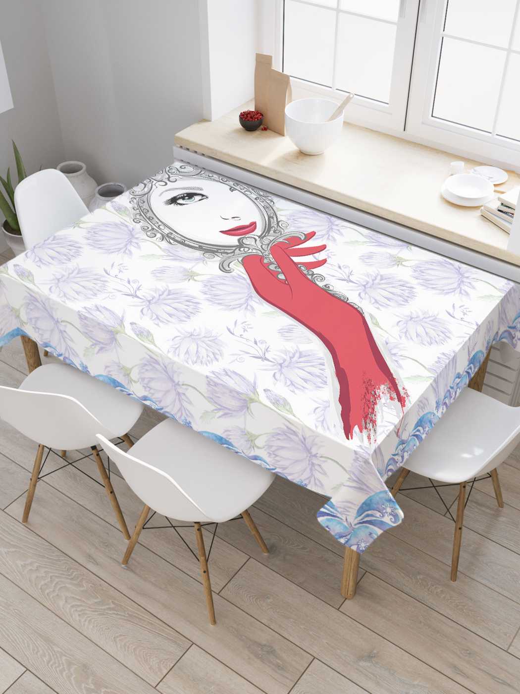 

Скатерть прямоугольная JoyArty "Загадочное отражение" из оксфорда, 180x145 см, Красный, Загадочное отражение