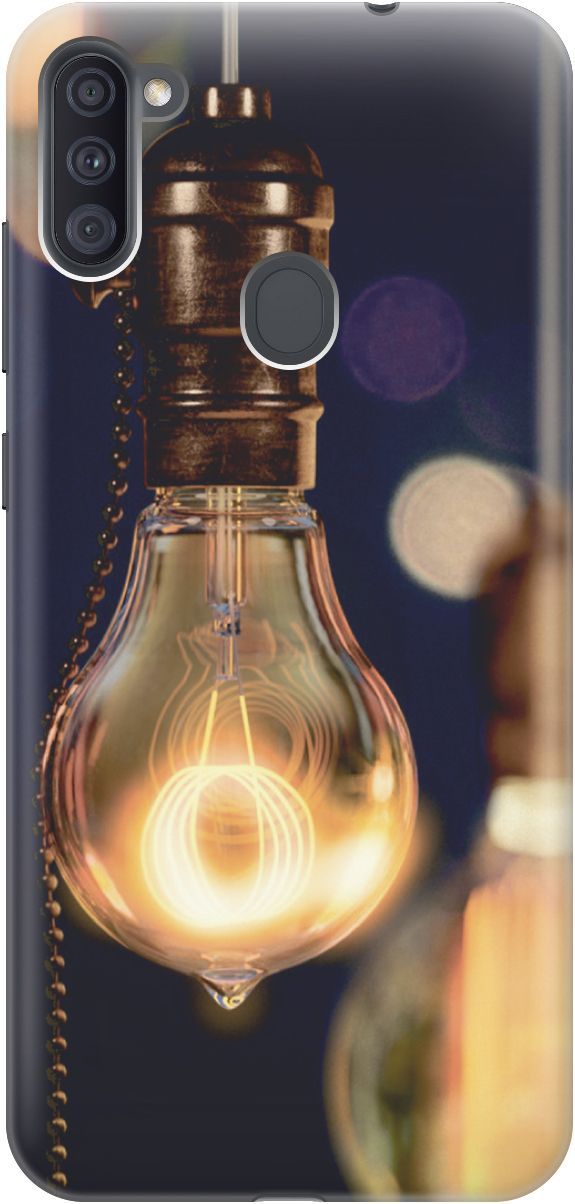 

Силиконовый чехол на Samsung Galaxy A11/M11 "Ретро-лампа", Желтый;синий, 3477