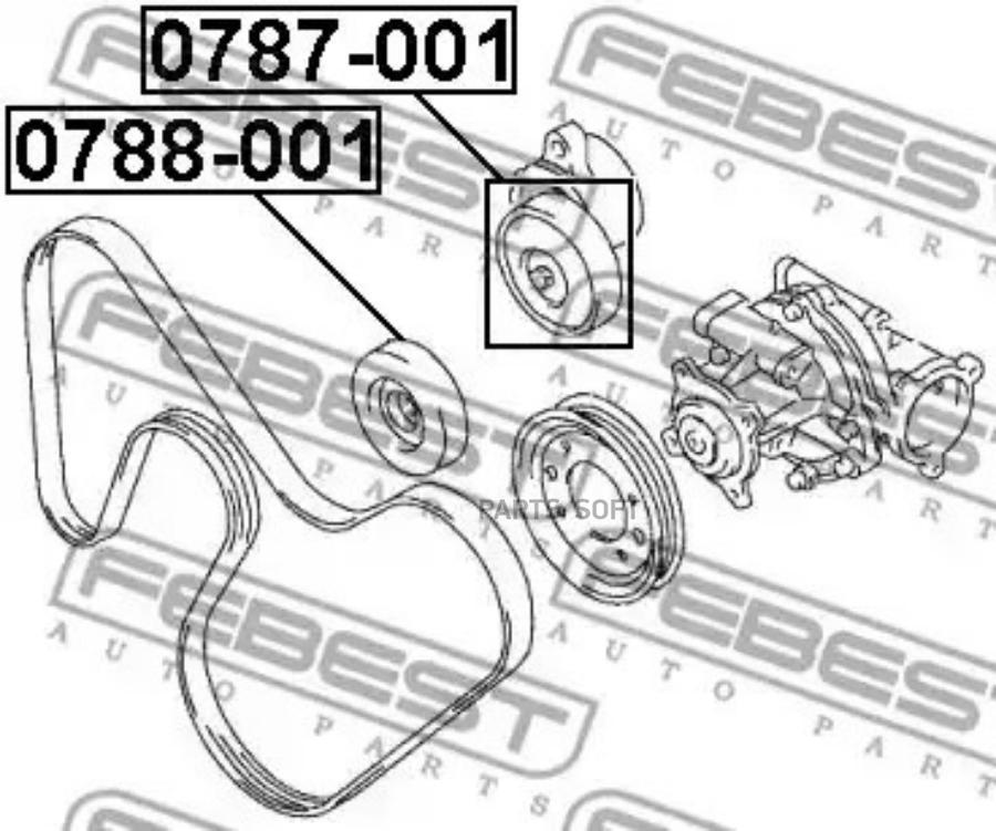 

FEBEST Ролик руч.ремня SUZUKI BALENOGRAND VITARA 1.82.0 96- FEBEST 0788-001