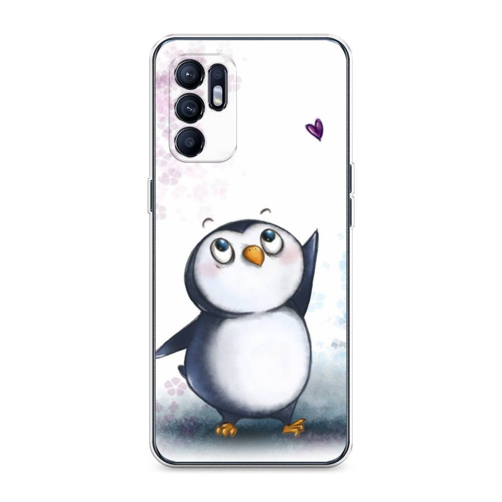 

Чехол Awog на Oppo Reno 6 "Пингвин и сердечко", Разноцветный, 257850-1
