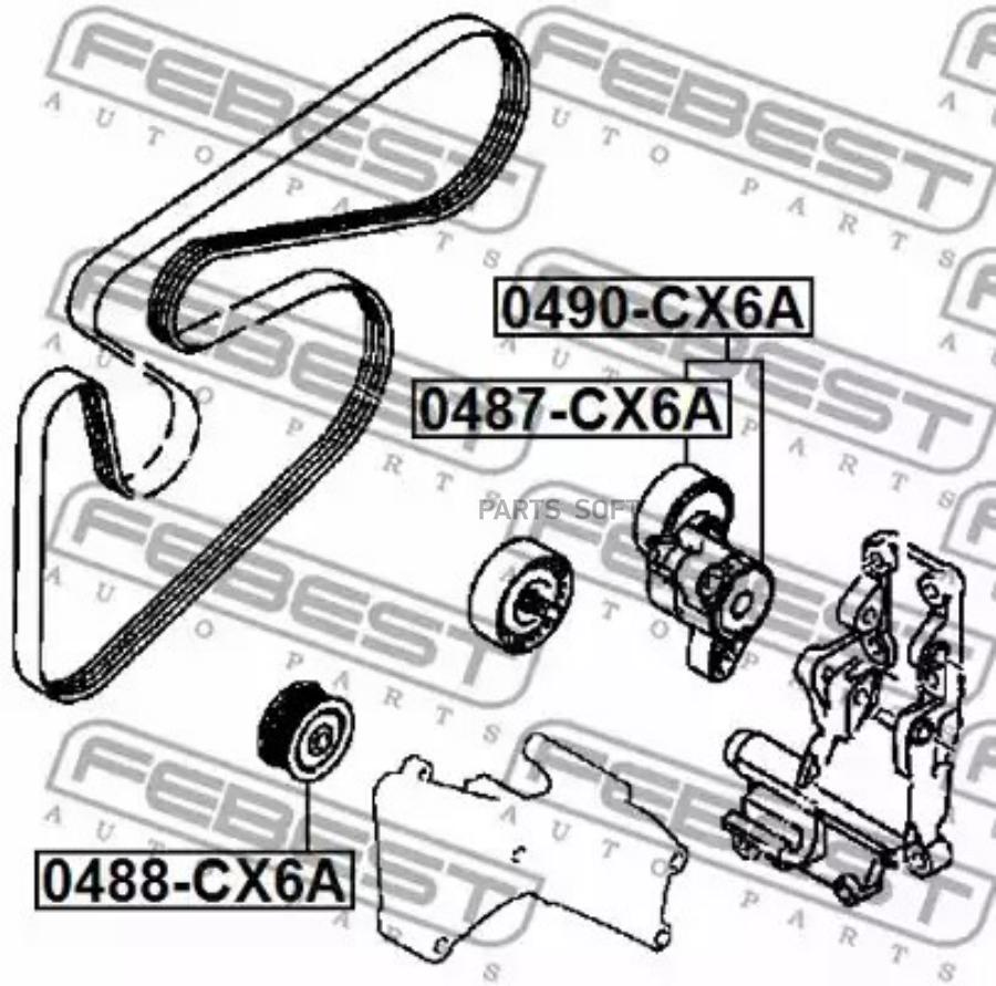 

FEBEST Ролик руч.ремня MITSUBISHI LANCER CY 2007- FEBEST 0490-CX6A