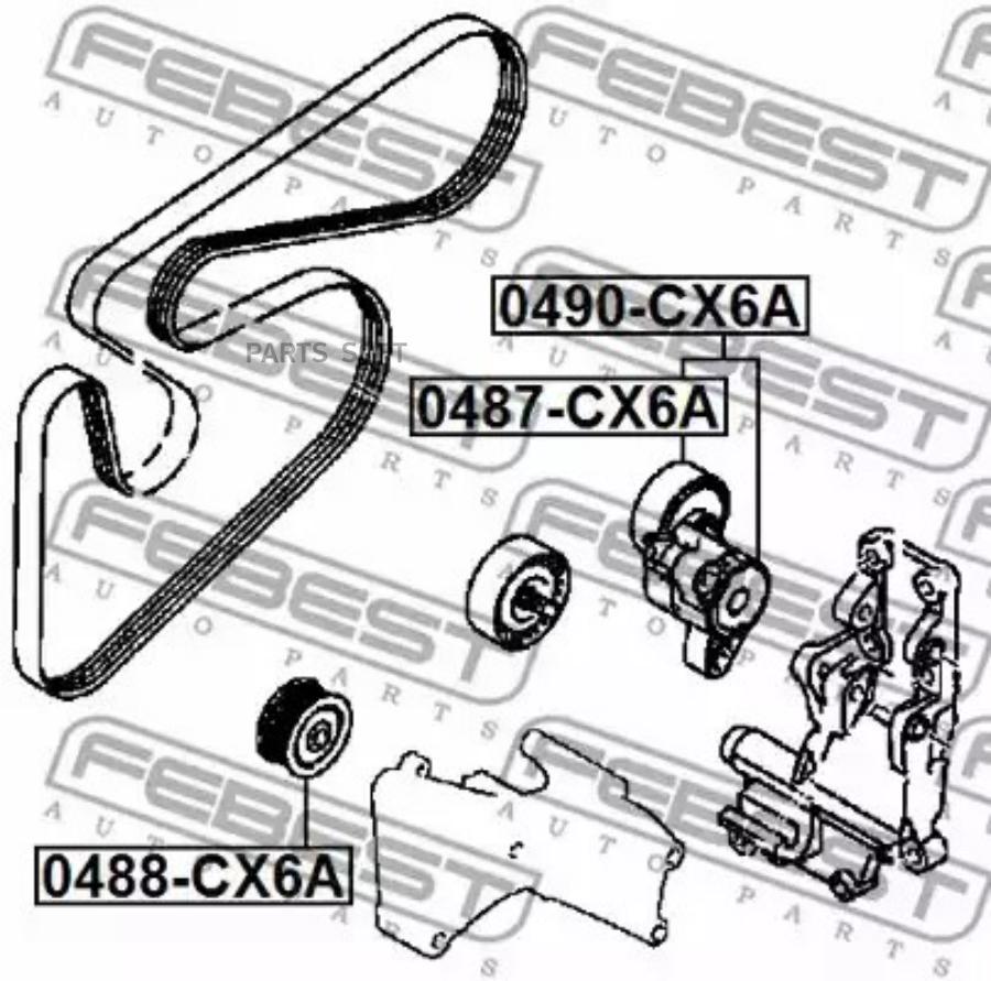 

FEBEST Ролик руч.ремня MITSUBISHI LANCER CY 2007- FEBEST 0488-CX6A