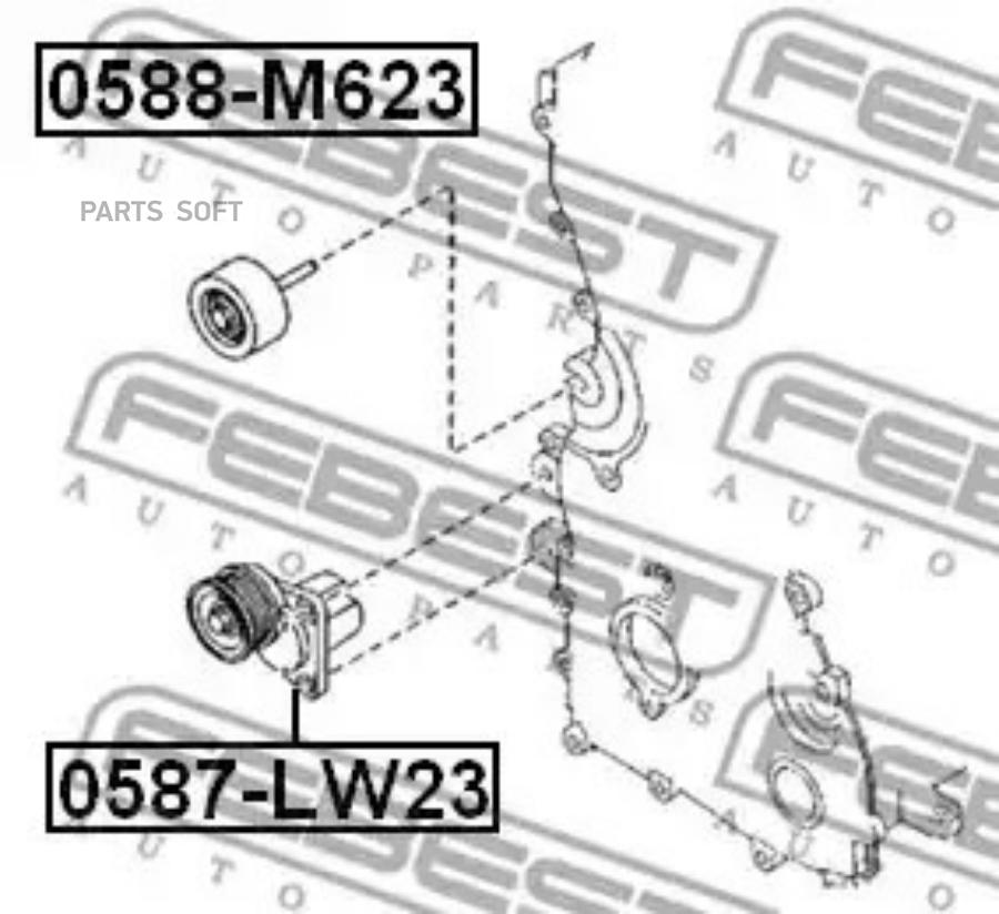 

FEBEST Ролик руч.ремня MAZDA 3 2003-2008 FEBEST 0588-M623
