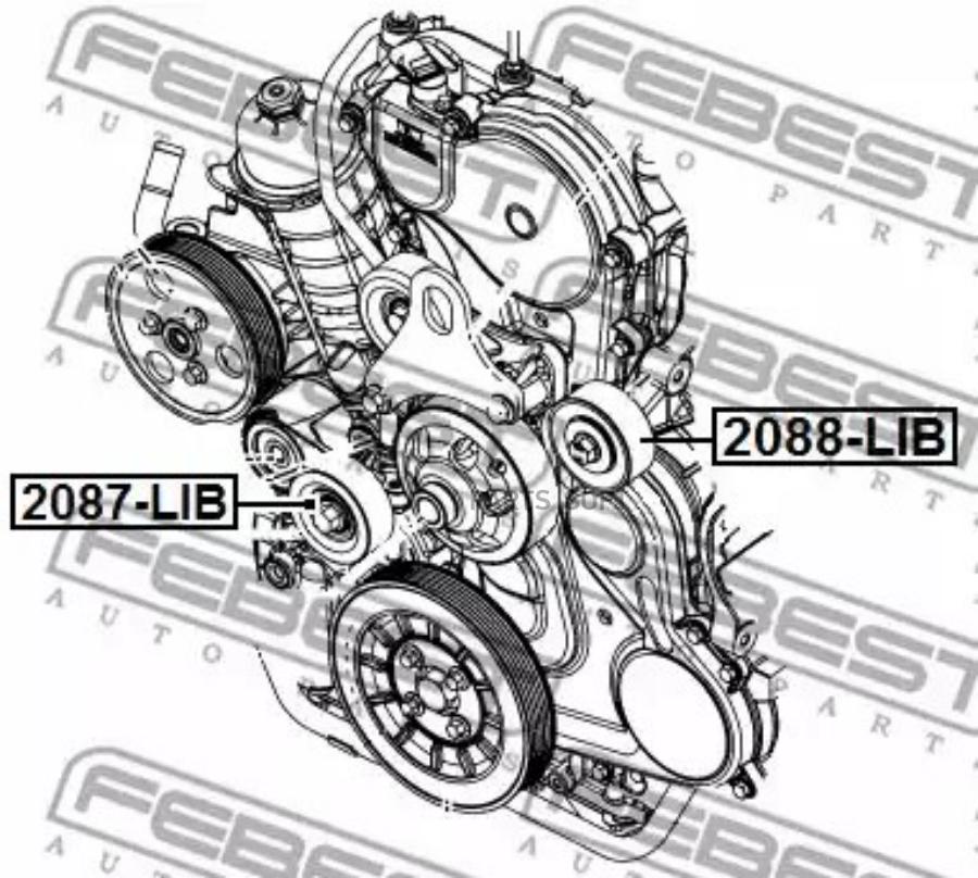 FEBEST Ролик руч.ремня JEEP LIBERTY II 2008-2013 FEBEST 2087-LIB