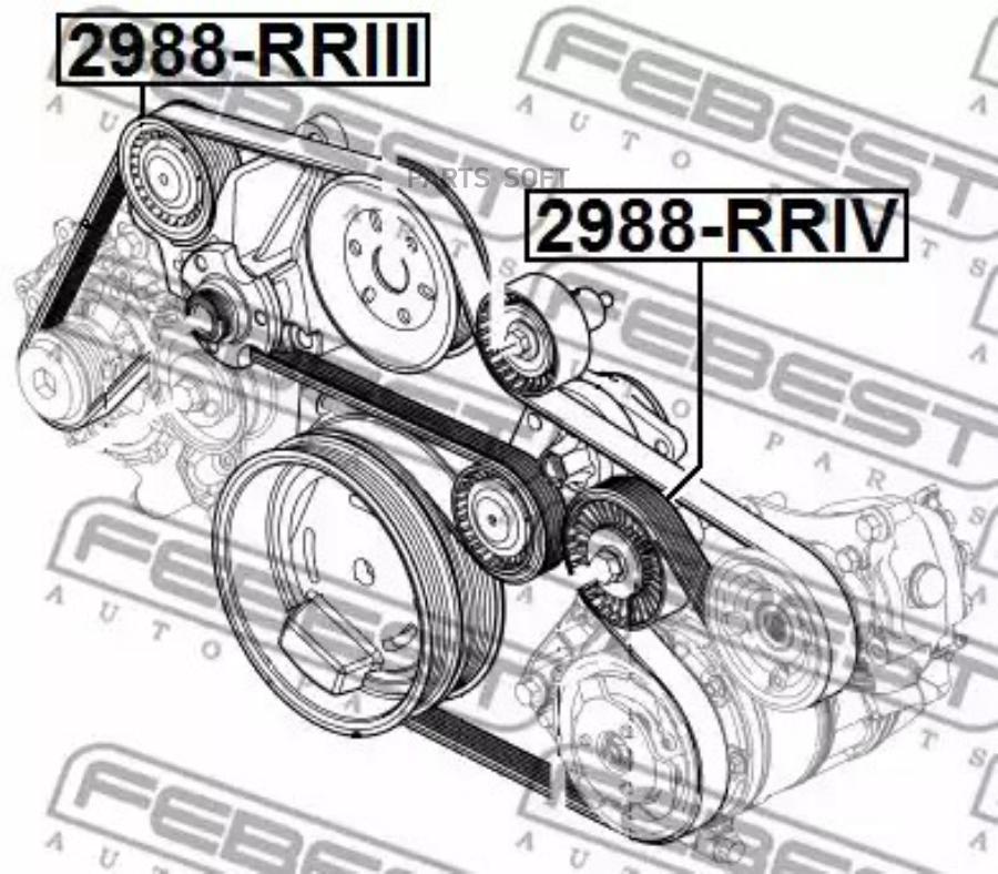 

FEBEST Ролик обводной LAND ROVER RANGE ROVER 2002-2009 FEBEST 2988-RRIII