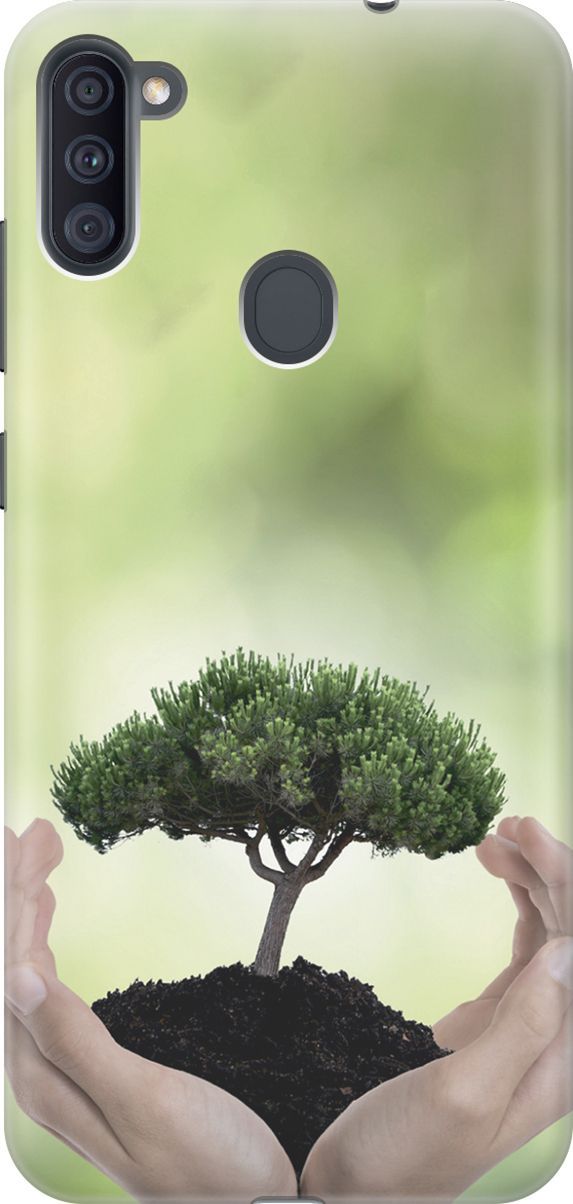 

Чехол на Samsung Galaxy A11/M11 с принтом "Оберегайте природу", Бежевый;зеленый, 2841