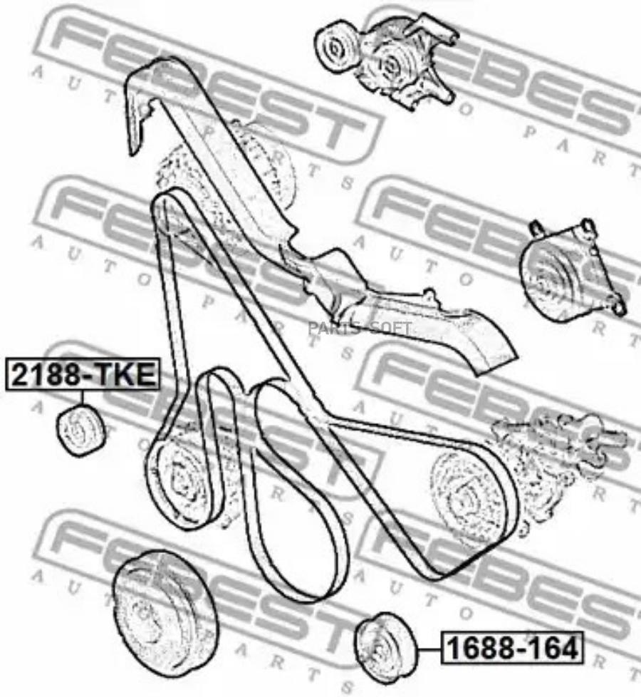 

FEBEST Ролик обводной FORD TRANSIT TT9 2006-2013 FEBEST 2188-TKE