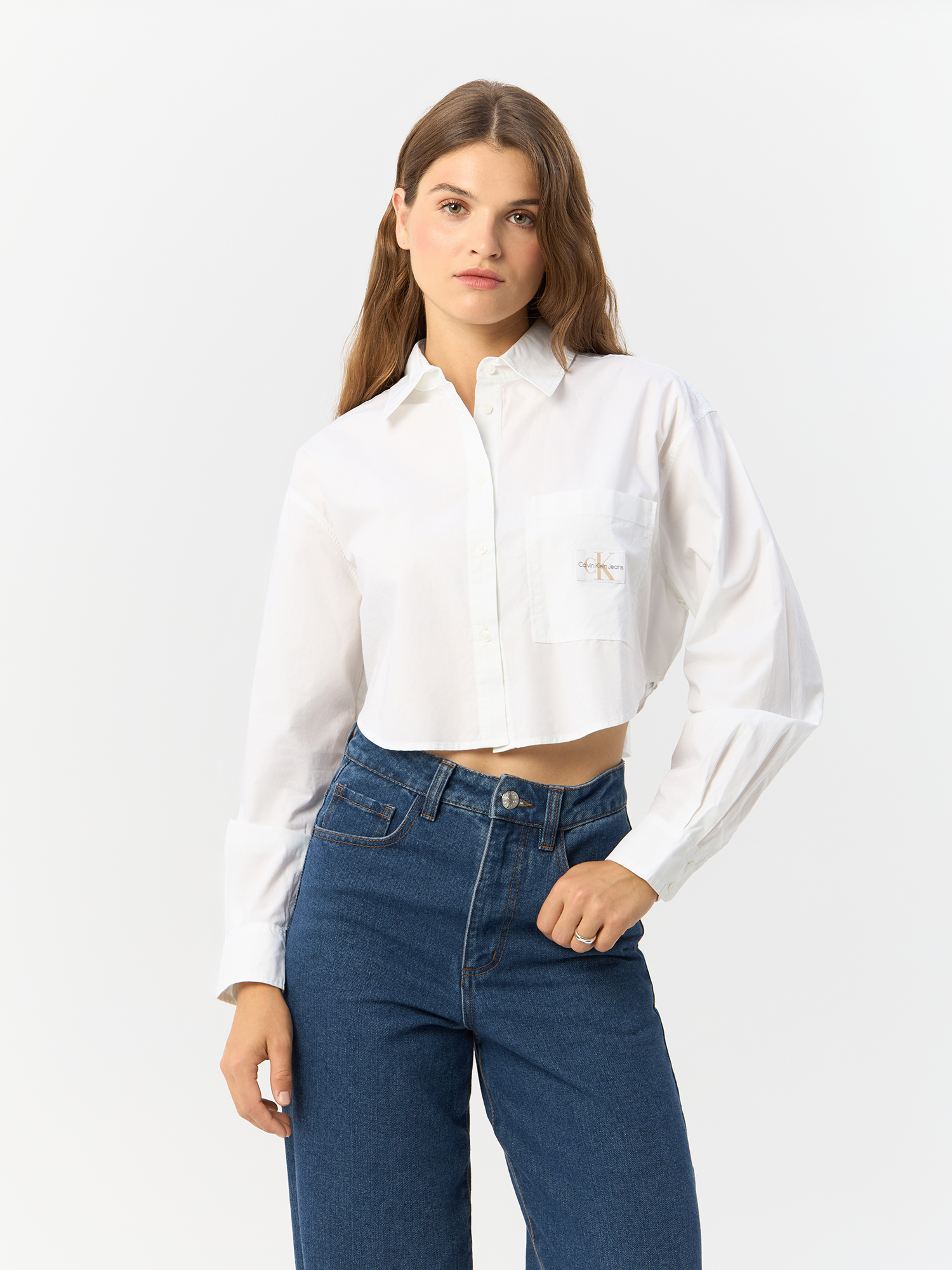 

Рубашка женская Calvin Klein J20J222614 белая XS, Белый, J20J222614