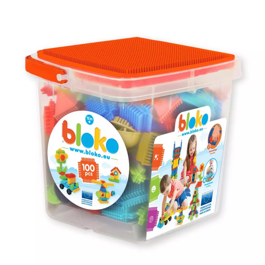 

Игольчатый конструктор Bloko. 100 деталей в ведёрке BLOKO, 503555
