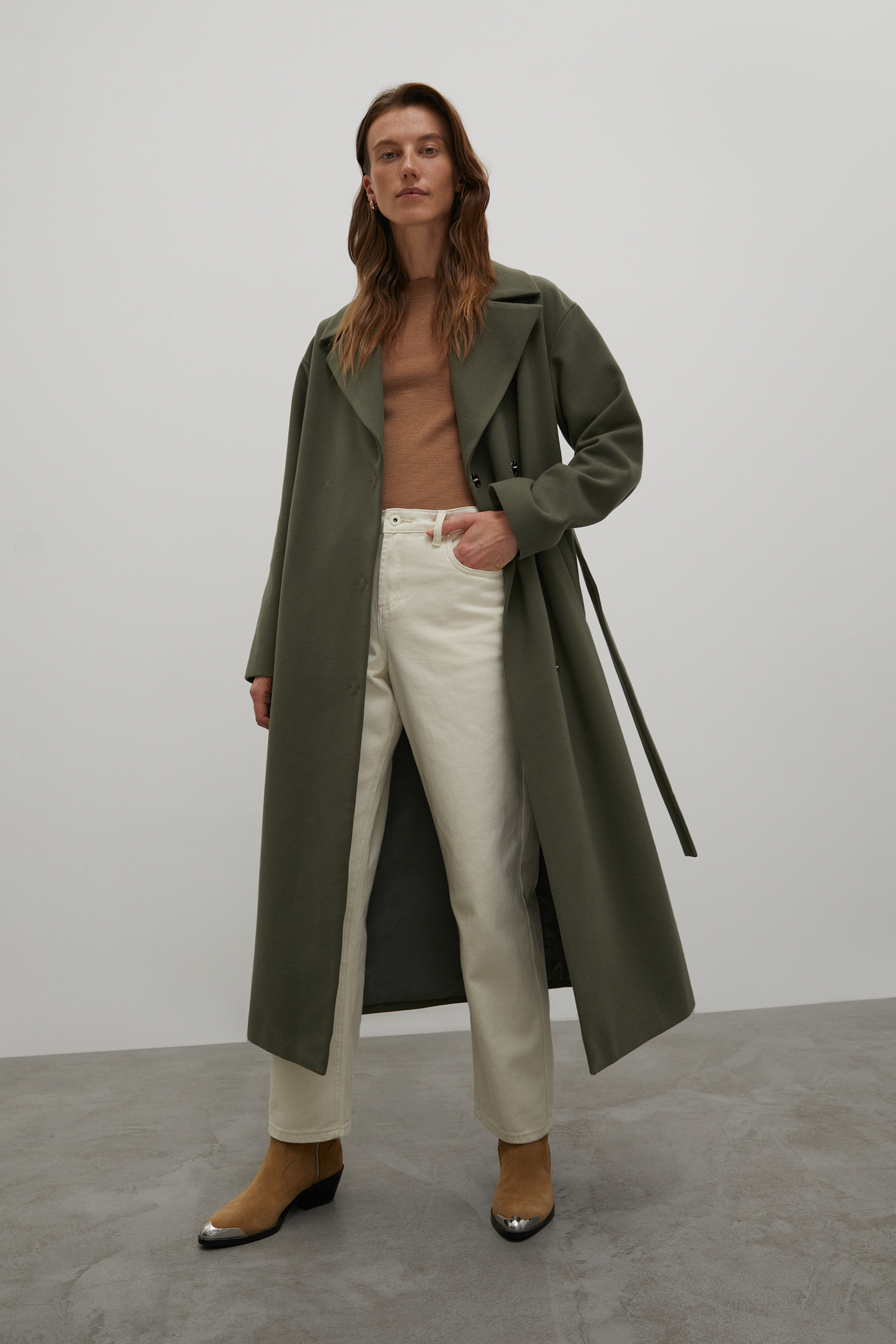 Пальто женское Finn Flare FAC11020R зеленое XL