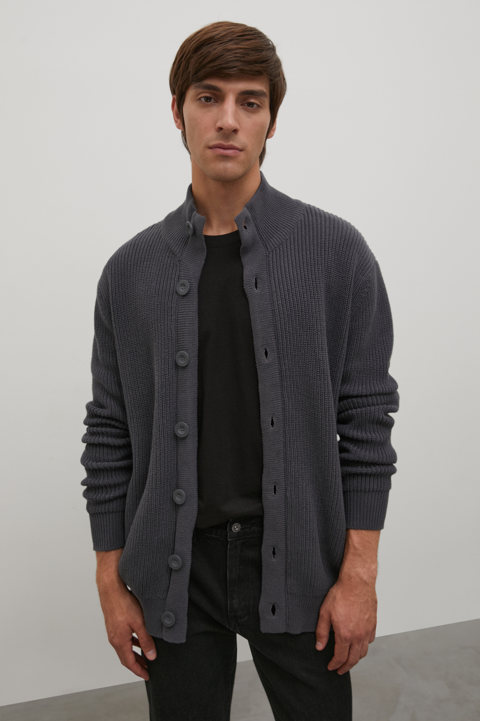 

Кардиган мужской Finn Flare FAC21124 серый XL, FAC21124