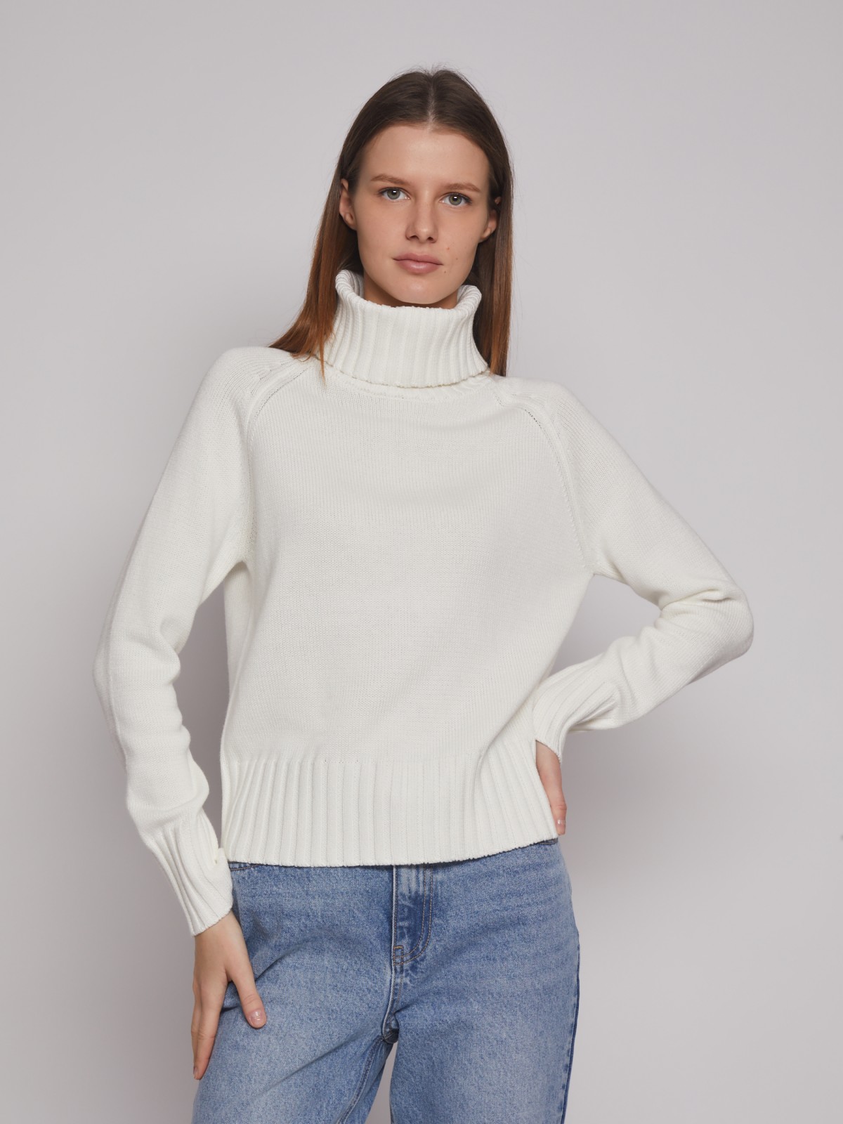 

Свитер женский Zolla 22346136122 белый M, 022346136122