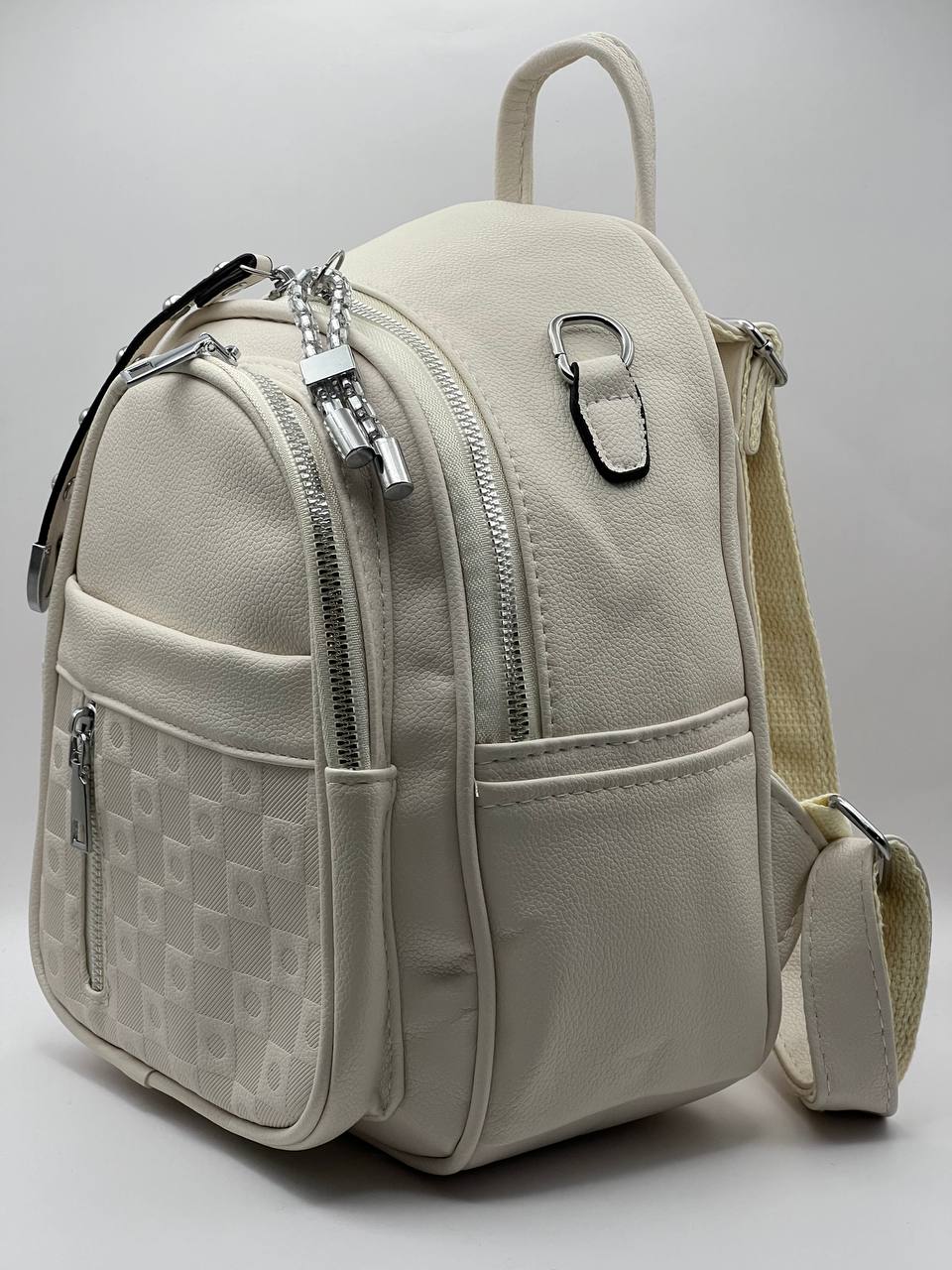 Сумка-рюкзак женская SunGold Р-59605 молочная, 27х22х12 см