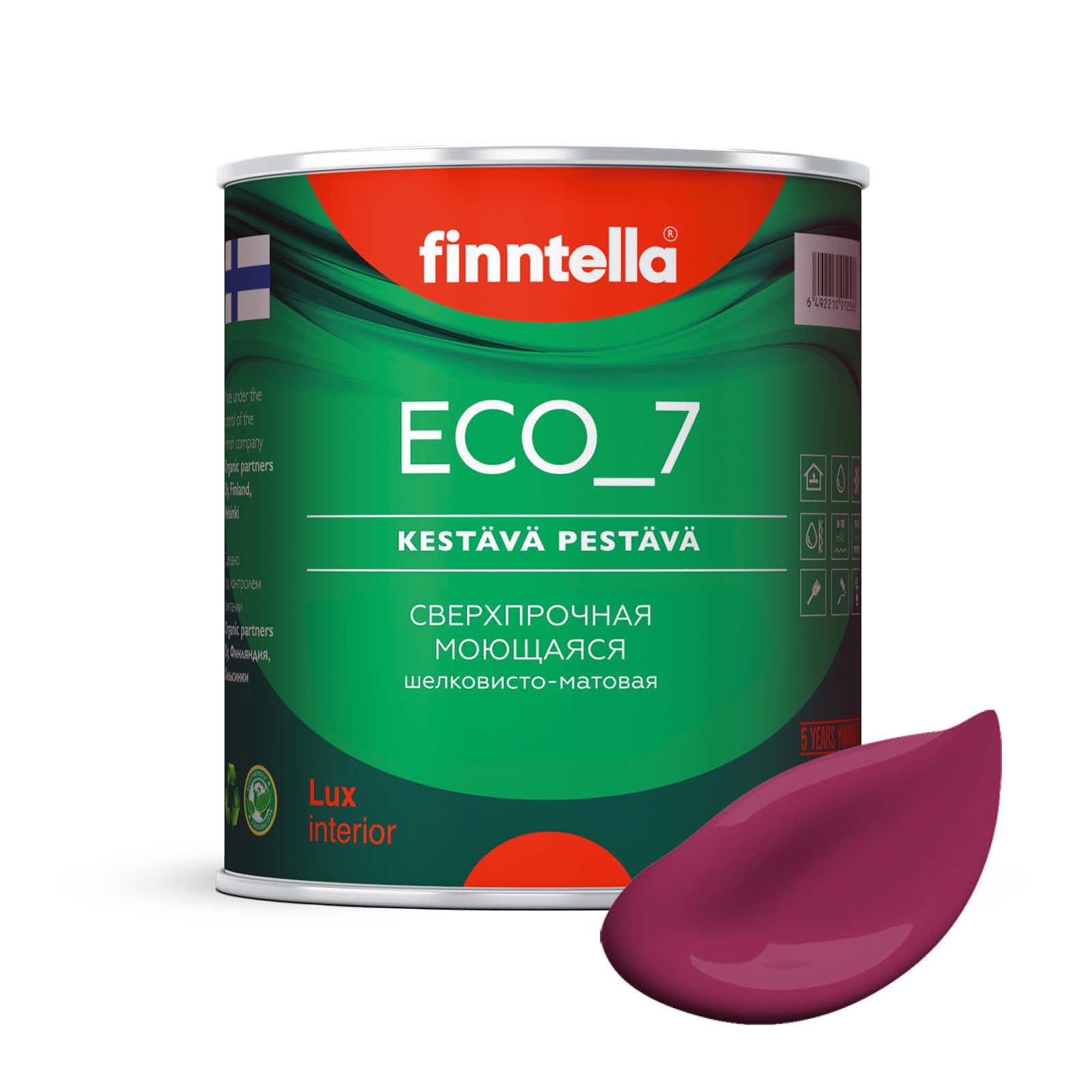 

Высокостойкая интерьерная краска FINNTELLA ECO_7 с оптическим эффеком EggShell. Усилена по, Красный, интерьерная ECO_7 EggShell с защитой от пятен и царапин