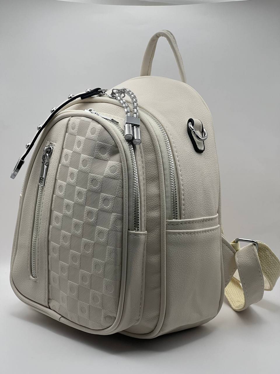 Сумка-рюкзак женская SunGold Р-92001 молочная, 27х22х12 см