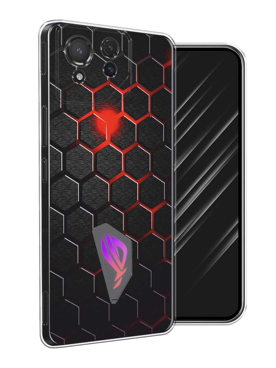 

Чехол Awog на Asus ROG Phone 8 "Фон соты красные", Красный;черный, 45150-1