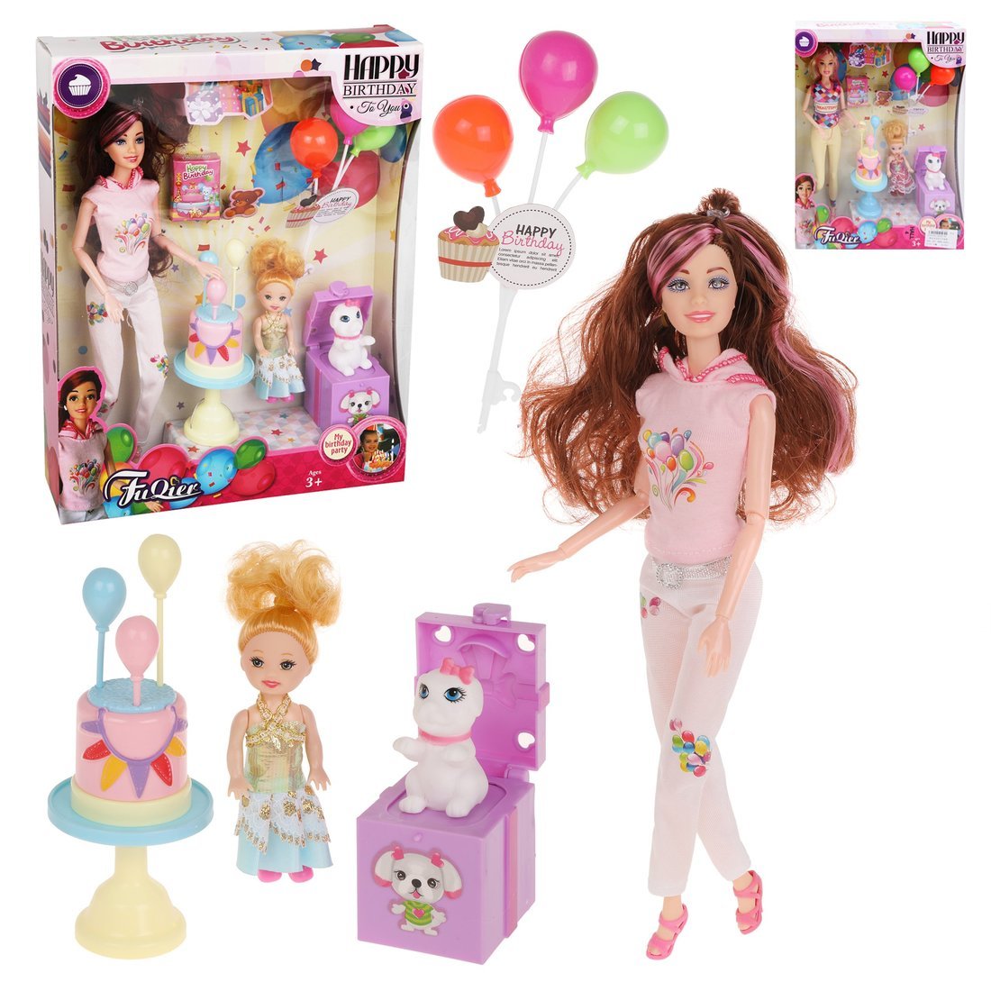 фото Игровой набор наша игрушка счастливая семья кукла 30 см, кукла 10,5 см jx200-92