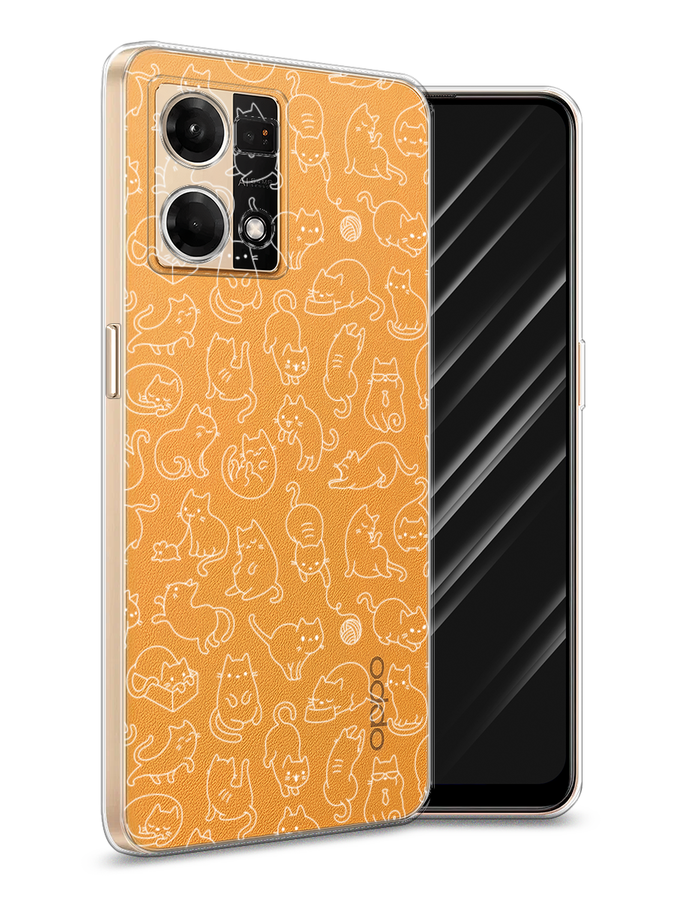 

Чехол Awog на Oppo Reno 8 4G "Шкодливые котики", Прозрачный;бежевый, 2511450-2