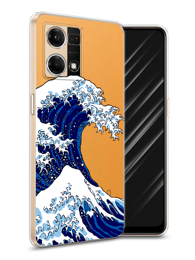 

Чехол Awog на Oppo Reno 8 4G "Волна в Канагаве", Синий;белый, 2511450-4