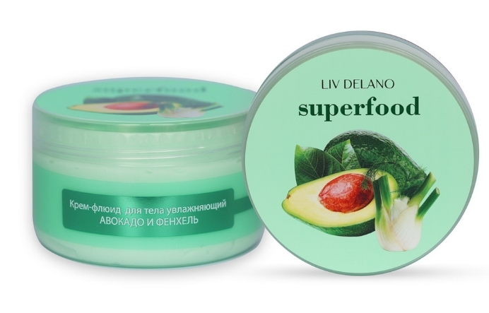 Купить Крем-флюид для тела увлажняющий Superfood Авокадо и фенхель (Liv-delano) 240г