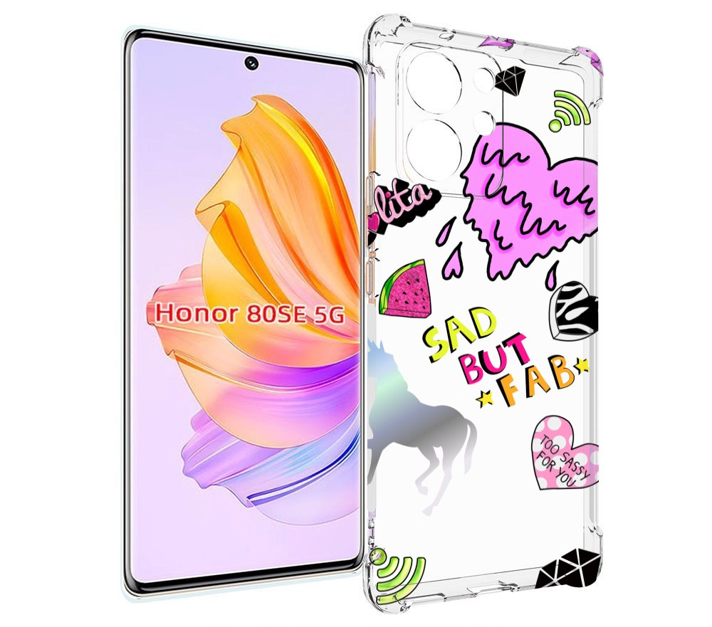 

Чехол MyPads красивые-смайлики для Honor 80 SE, Прозрачный, Tocco