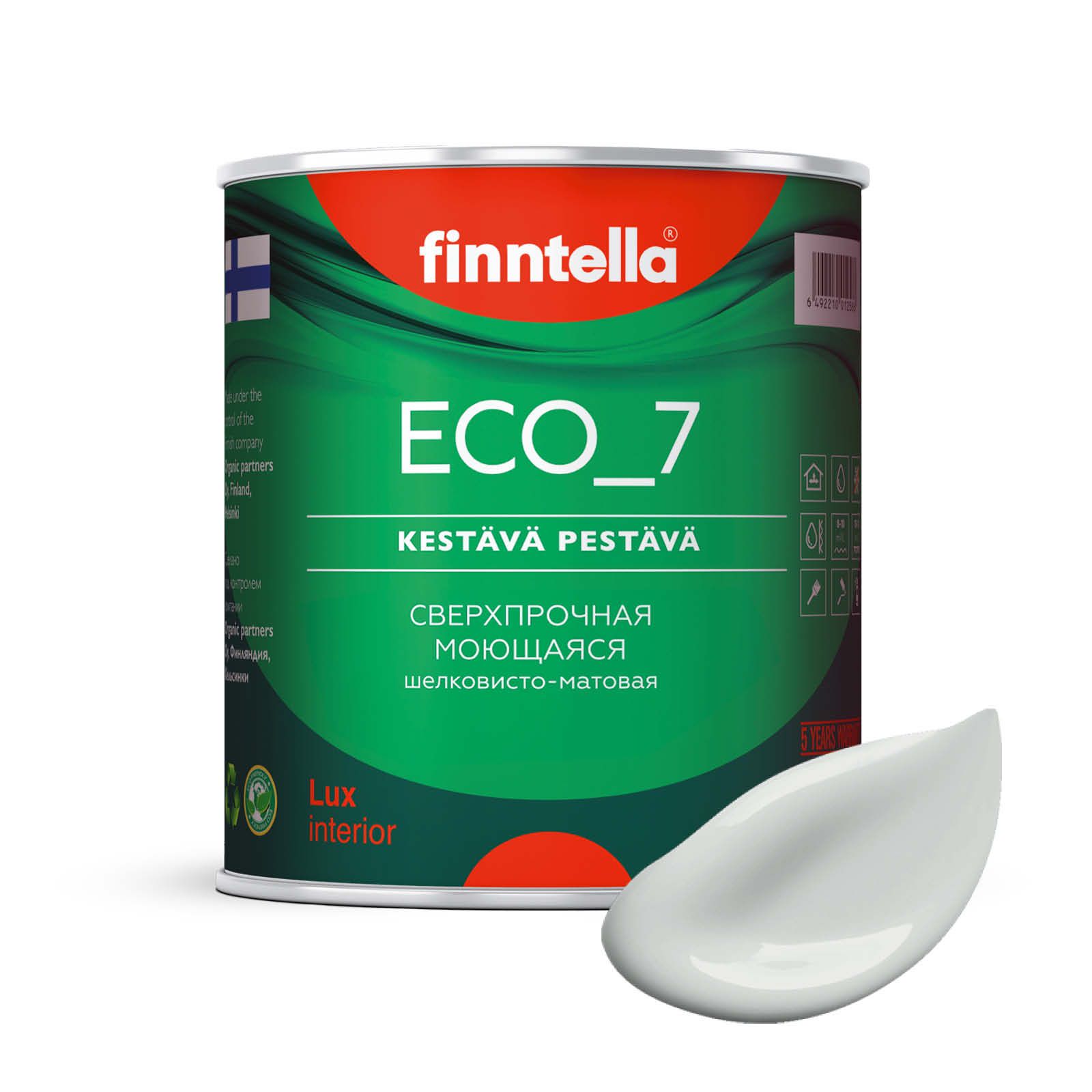 

Высокостойкая интерьерная краска FINNTELLA ECO_7 с оптическим эффеком EggShell. Усилена по, Белый, интерьерная ECO_7 EggShell с защитой от пятен и царапин