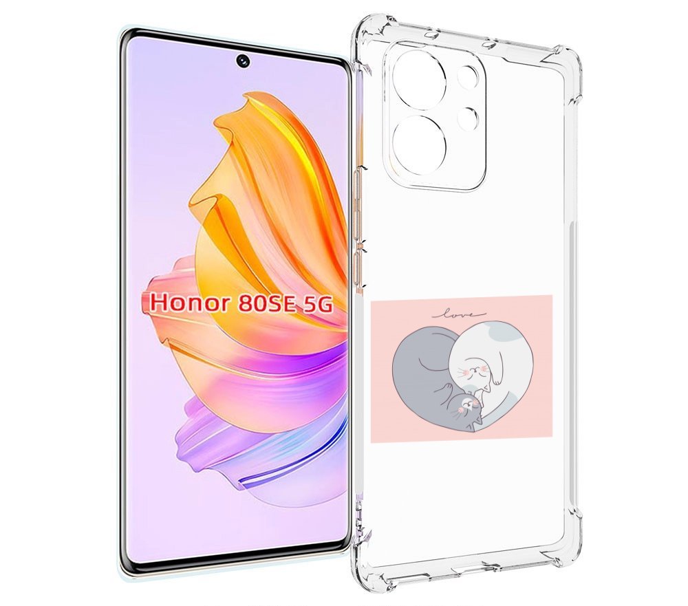 

Чехол MyPads котики-в-форме-сердца для Honor 80 SE, Прозрачный, Tocco
