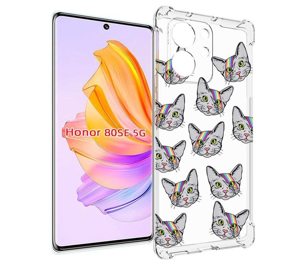 

Чехол MyPads кот-с-молнией-на-лбу для Honor 80 SE, Прозрачный, Tocco