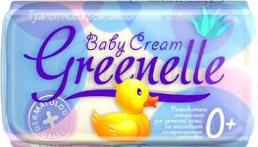 фото Greenelle - baby cream туалетное крем мыло "baby cream aloe" овальное 90 г. (гомельский жи гомельский жировой комбинат