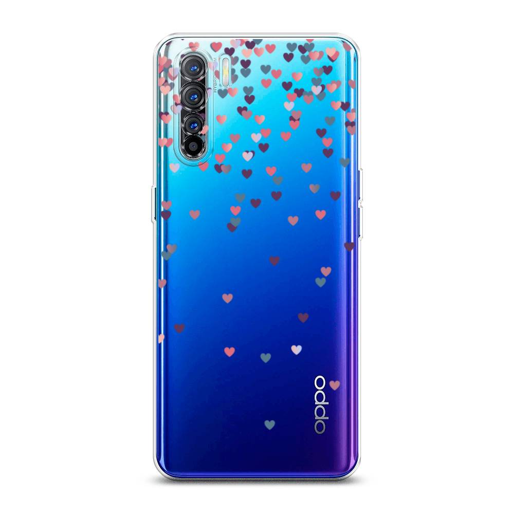 

Чехол на Oppo A91 "Посыпка сердечки", Розовый;фиолетовый, 252450-3