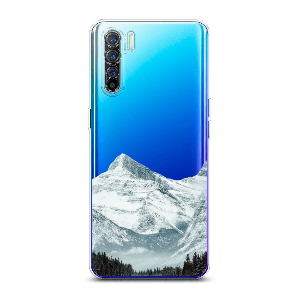 

Чехол на Oppo A91 "Горы арт 1", Белый;зеленый, 252450-2